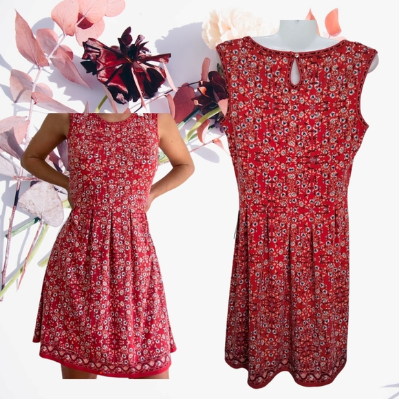 Max Studio!! Designer Red Floral Midi Dress!! 💖 A Just-Jen Fav!!💖 - Picture 3 of 14